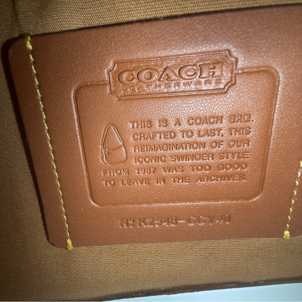 Coach Swinger Bag 20 With Chain In Rainbow Crystal Signature Jacquard - Picture 4 of 9